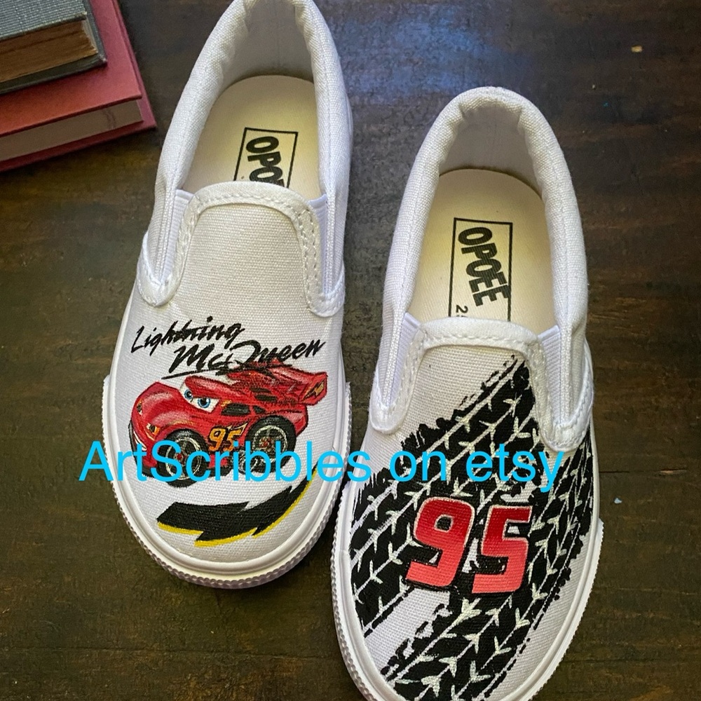 Kids Lightning McQueen Slip-On Sneakers